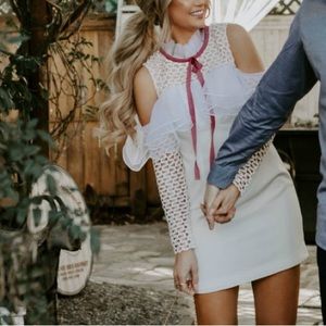 Comino couture ruffle crochet dress